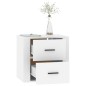 vidaXL Mesita de noche de pared blanca 50x36x47 cm vidaXL Mesita de noche de pared blanca 50x36x47 cm