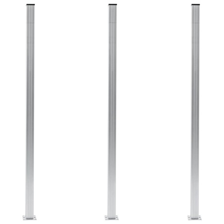 vidaXL Postes de valla 3 unidades aluminio 185 cm