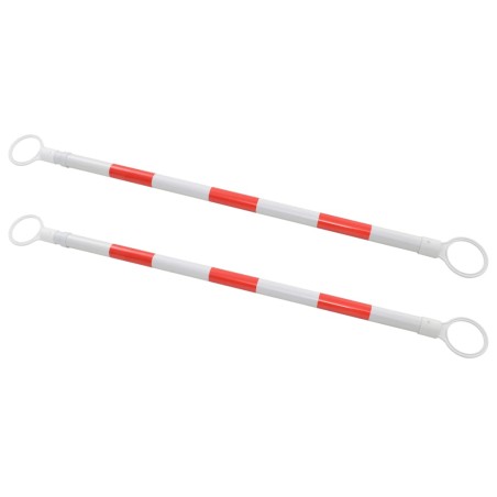 vidaXL Barras retráctiles de cono de tráfico 2 uds plástico 116-197 cm