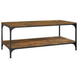 vidaXL Mesa de centro madera contrachapada roble ahumado 100x50x40 cm
