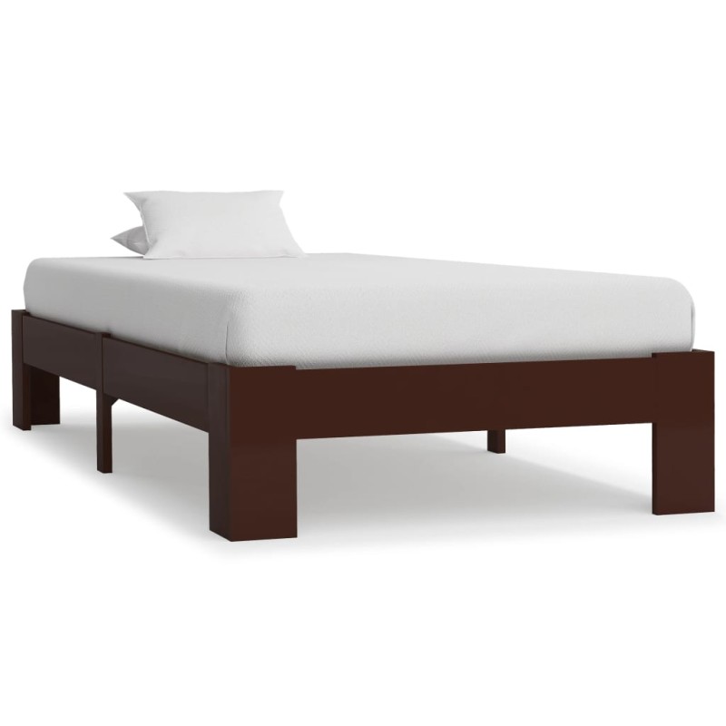 vidaXL Estructura de cama madera maciza pino marrón oscuro 90x200 cm vidaXL Estructura de cama madera maciza pino marrón oscuro 90x200 cm