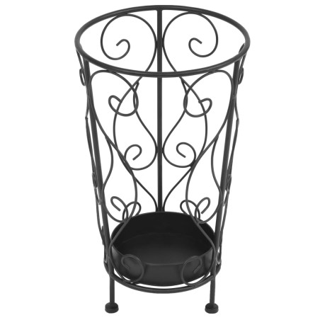 vidaXL Paragüero estilo vintage metal 26x46 cm negro