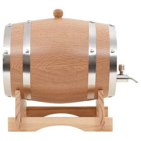 vidaXL Barril de vino con grifo madera roble macizo 6 L