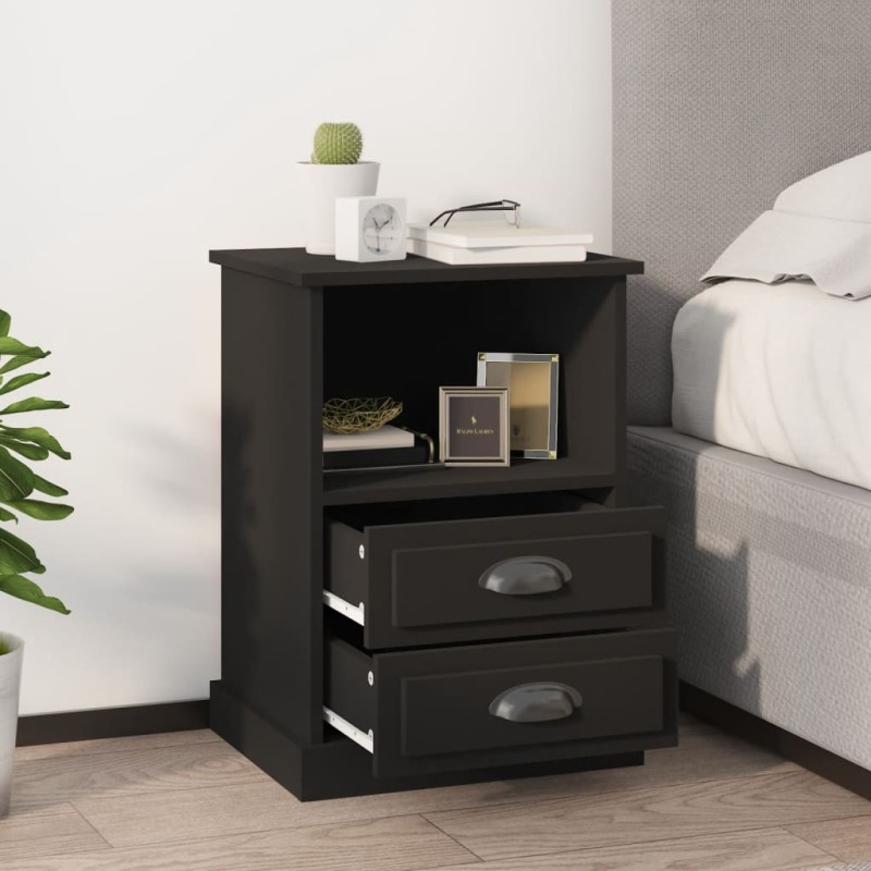 vidaXL Mesitas de noche 2 unidades negro 43x36x60 cm vidaXL Mesitas de noche 2 unidades negro 43x36x60 cm