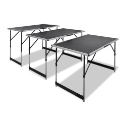 vidaXL Mesas de empapelar plegables de altura ajustable 3 unidades 