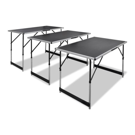 vidaXL Mesas de empapelar plegables de altura ajustable 3 unidades 