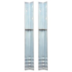 vidaXL Anclaje de tierra forma de L 2 uds acero galvanizado 5x5x50 cm