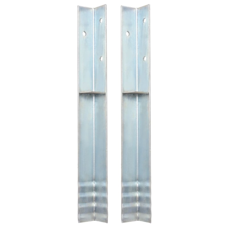 vidaXL Anclaje de tierra forma de L 2 uds acero galvanizado 5x5x50 cm vidaXL Anclaje de tierra forma de L 2 uds acero galvanizado 5x5x50 cm