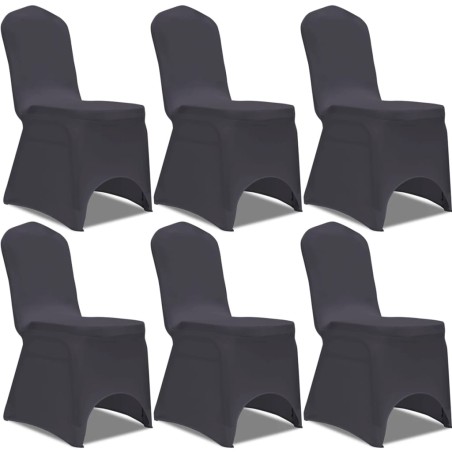 vidaXL Funda de silla elástica 6 unidades gris antracita