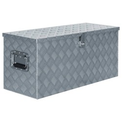 vidaXL Caja de aluminio 90,5x35x40 cm plateada