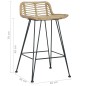 vidaXL Taburetes de cocina 2 unidades ratán natural vidaXL Taburetes de cocina 2 unidades ratán natural