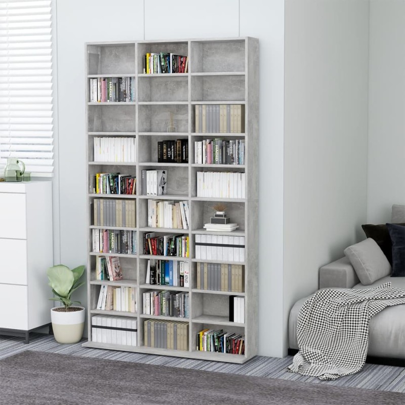 vidaXL Armario para CDs madera contrachapada gris 102x16x177,5 cm vidaXL Armario para CDs madera contrachapada gris 102x16x177,5 cm