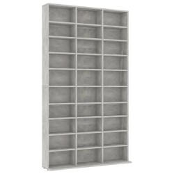 vidaXL Armario para CDs madera contrachapada gris 102x16x177,5 cm