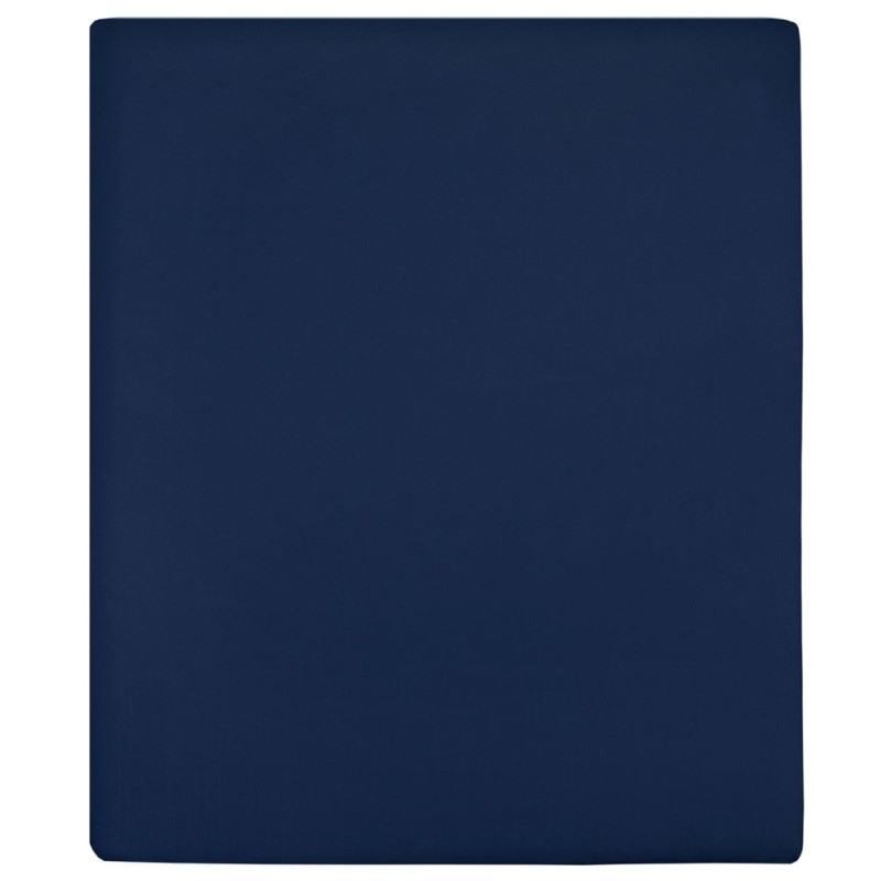 vidaXL Sábana bajera jersey algodón azul marino 140x200 cm vidaXL Sábana bajera jersey algodón azul marino 140x200 cm
