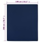 vidaXL Sábana bajera jersey algodón azul marino 140x200 cm vidaXL Sábana bajera jersey algodón azul marino 140x200 cm