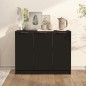 vidaXL Aparador de madera contrachapada negro 90,5x30x70 cm