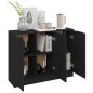 vidaXL Aparador de madera contrachapada negro 90,5x30x70 cm