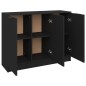 vidaXL Aparador de madera contrachapada negro 90,5x30x70 cm