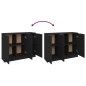 vidaXL Aparador de madera contrachapada negro 90,5x30x70 cm