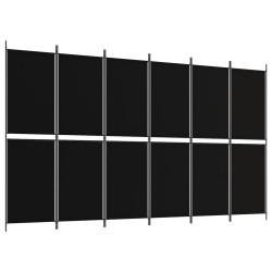 vidaXL Biombo divisor de 6 paneles de tela negro 300x180 cm