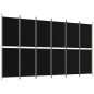 vidaXL Biombo divisor de 6 paneles de tela negro 300x180 cm vidaXL Biombo divisor de 6 paneles de tela negro 300x180 cm