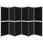 vidaXL Biombo divisor de 6 paneles de tela negro 300x180 cm vidaXL Biombo divisor de 6 paneles de tela negro 300x180 cm