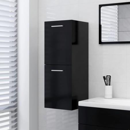 vidaXL Armario de baño madera contrachapada negro 30x30x80 cm