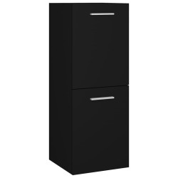 vidaXL Armario de baño madera contrachapada negro 30x30x80 cm