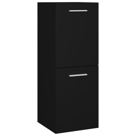 vidaXL Armario de baño madera contrachapada negro 30x30x80 cm