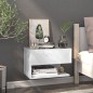 vidaXL Mesita de noche de pared blanca vidaXL Mesita de noche de pared blanca