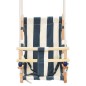 vidaXL Columpio de bebé con cinturón de seguridad algodón madera azul vidaXL Columpio de bebé con cinturón de seguridad algodón madera azul