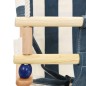 vidaXL Columpio de bebé con cinturón de seguridad algodón madera azul vidaXL Columpio de bebé con cinturón de seguridad algodón madera azul
