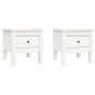 vidaXL Mesa auxiliar 2 uds de madera maciza de pino blanco 40x40x39 cm vidaXL Mesa auxiliar 2 uds de madera maciza de pino blanco 40x40x39 cm