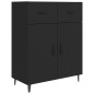 vidaXL Aparador de madera de ingeniería negro 69,5x34x90 cm