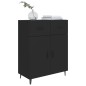 vidaXL Aparador de madera de ingeniería negro 69,5x34x90 cm