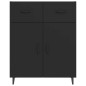vidaXL Aparador de madera de ingeniería negro 69,5x34x90 cm