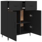 vidaXL Aparador de madera de ingeniería negro 69,5x34x90 cm