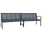 vidaXL Banco de jardín doble acero y WPC negro 251 cm vidaXL Banco de jardín doble acero y WPC negro 251 cm