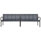 vidaXL Banco de jardín doble acero y WPC negro 251 cm vidaXL Banco de jardín doble acero y WPC negro 251 cm