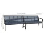 vidaXL Banco de jardín doble acero y WPC negro 251 cm vidaXL Banco de jardín doble acero y WPC negro 251 cm