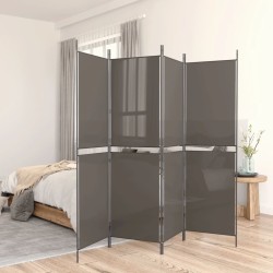 vidaXL Biombo divisor de 5 paneles de tela gris antracita 250x220 cm