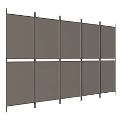 vidaXL Biombo divisor de 5 paneles de tela gris antracita 250x220 cm