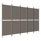 vidaXL Biombo divisor de 5 paneles de tela gris antracita 250x220 cm vidaXL Biombo divisor de 5 paneles de tela gris antracita 250x220 cm