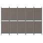 vidaXL Biombo divisor de 5 paneles de tela gris antracita 250x220 cm vidaXL Biombo divisor de 5 paneles de tela gris antracita 250x220 cm