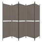 vidaXL Biombo divisor de 5 paneles de tela gris antracita 250x220 cm vidaXL Biombo divisor de 5 paneles de tela gris antracita 250x220 cm