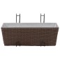 vidaXL Jardinera de balcón trapecio ratán marrón 50 cm 2 uds vidaXL Jardinera de balcón trapecio ratán marrón 50 cm 2 uds
