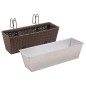 vidaXL Jardinera de balcón trapecio ratán marrón 50 cm 2 uds vidaXL Jardinera de balcón trapecio ratán marrón 50 cm 2 uds
