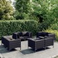 vidaXL Set sofás de jardín 8 pzas cojines ratán sintético gris oscuro vidaXL Set sofás de jardín 8 pzas cojines ratán sintético gris oscuro