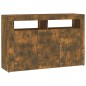 vidaXL Aparador con luces LED roble ahumado 115,5x30x75 cm vidaXL Aparador con luces LED roble ahumado 115,5x30x75 cm