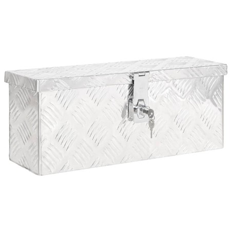 vidaXL Caja de almacenaje de aluminio plateado 50x15x20,5 cm
